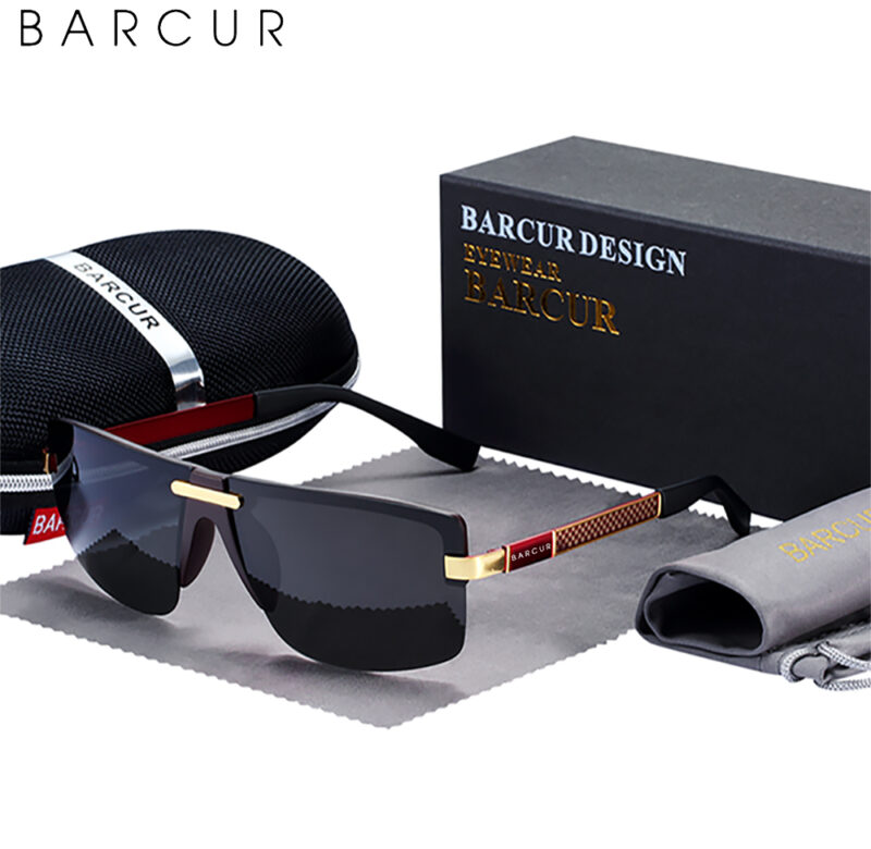 BALCUR Brand Designer Brýle mužské sluneční brýle muži polarizované sluneční brýle doplňky s balením