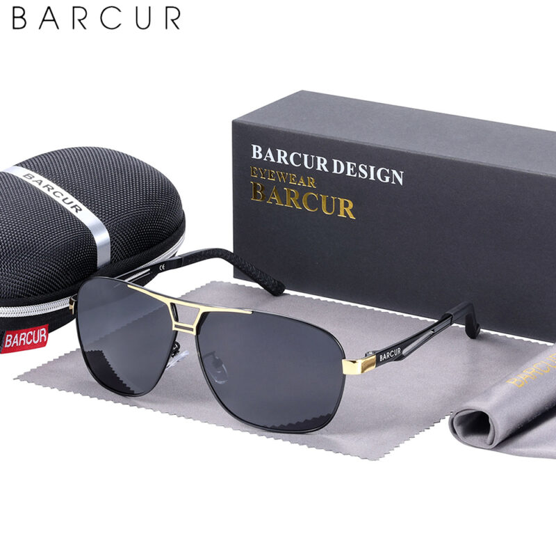 BARCUR Design Pilotní sluneční brýle Kovový rám Pánské Polarizované sluneční brýle Zrcátko Brýle Trendové styly Ochrana proti UV400