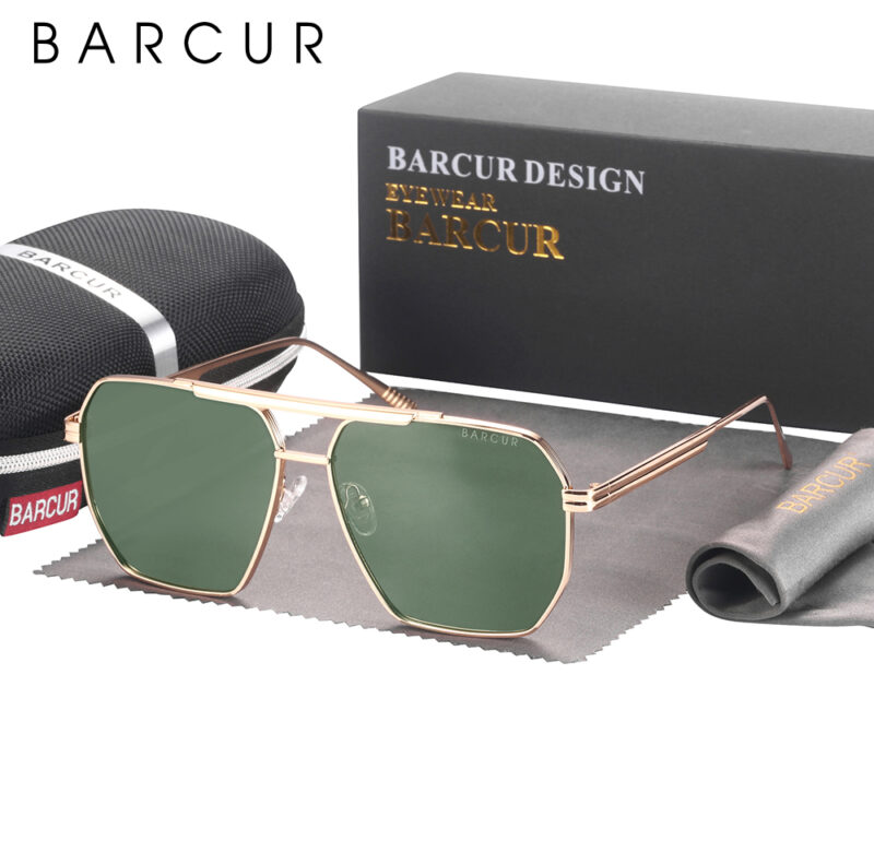 Velké sluneční brýle BARCUR pro muže čtvercové polarizované dámské sluneční brýle UV400 velké retro retro stínítka brýle Gafas De Sol