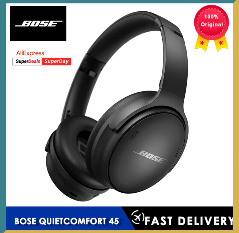 Bose QC45 Quiet Comfort 45 Wireless Bluetooth Sluchátka s automatickým potlačením hluku Subwoofer Headset Hudba Sportovní sluchátka