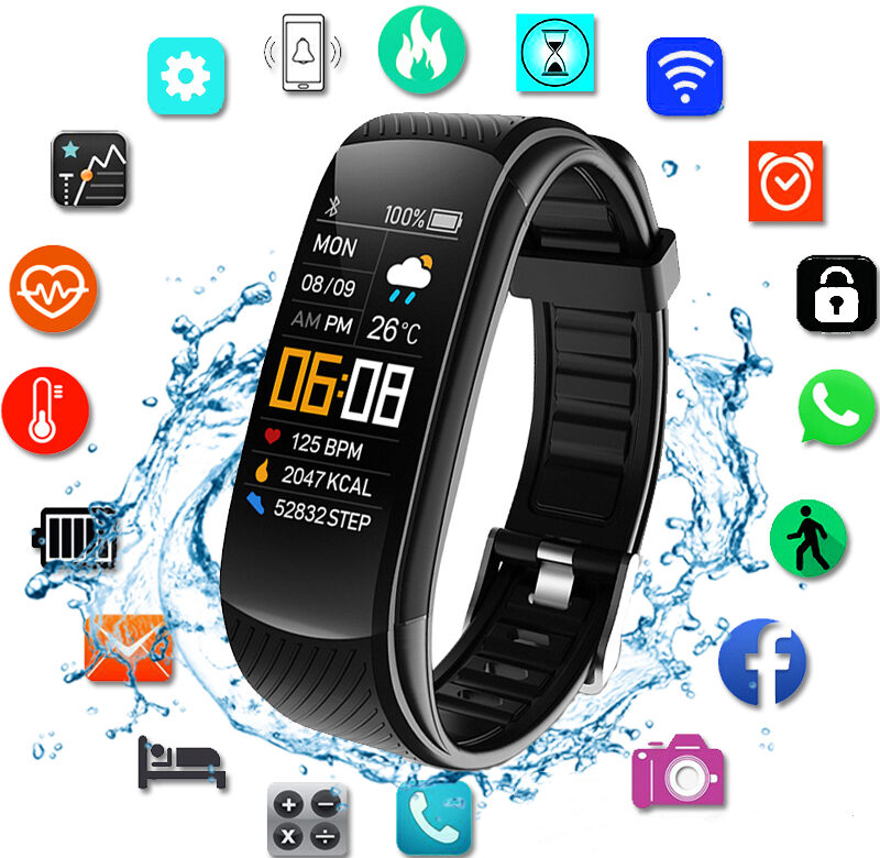 C5S Sport Smartwatch Fitness Tracker Chytré hodinky Dámské Bluetooth náramek pro Android IOS Elektronické hodiny Vodotěsné náramkové hodinky