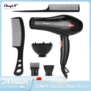 Profesionální vysoušeče vlasů CkeyiN 2200W Silný elektrický fén Barber Salon Styling Tool se 3 teplotami, 2 rychlostmi Osobní péče