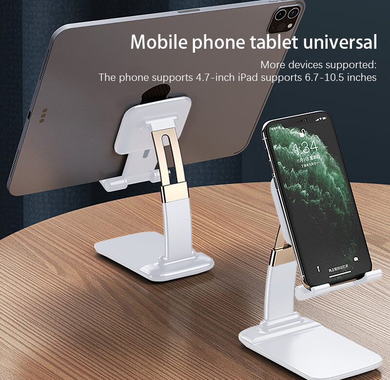 Kreativní líný stolní držák telefonu na noční stolek přenosný multifunkční skládací teleskopický živý držák telefonu z hliníkové slitiny