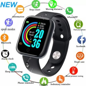 Chytré hodinky D20 Pro Y68 Bluetooth Fitness Tracker Sportovní hodinky Inteligentní náramek s monitorem srdečního tepu krevního tlaku pro Android IOS