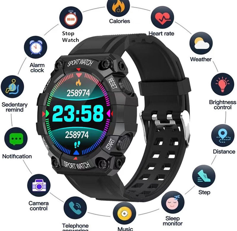 FD68S Nové chytré hodinky Muži Ženy Chytré hodinky Bluetooth Touch Chytrý náramek Fitness náramek Připojené hodinky pro IOS Android