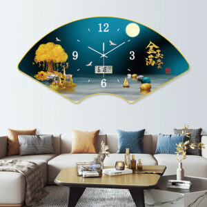 Vějířové nástěnné hodiny Obývací pokoj Ložnice Schody Studijní dekorace pro domácí umění nástěnná malba