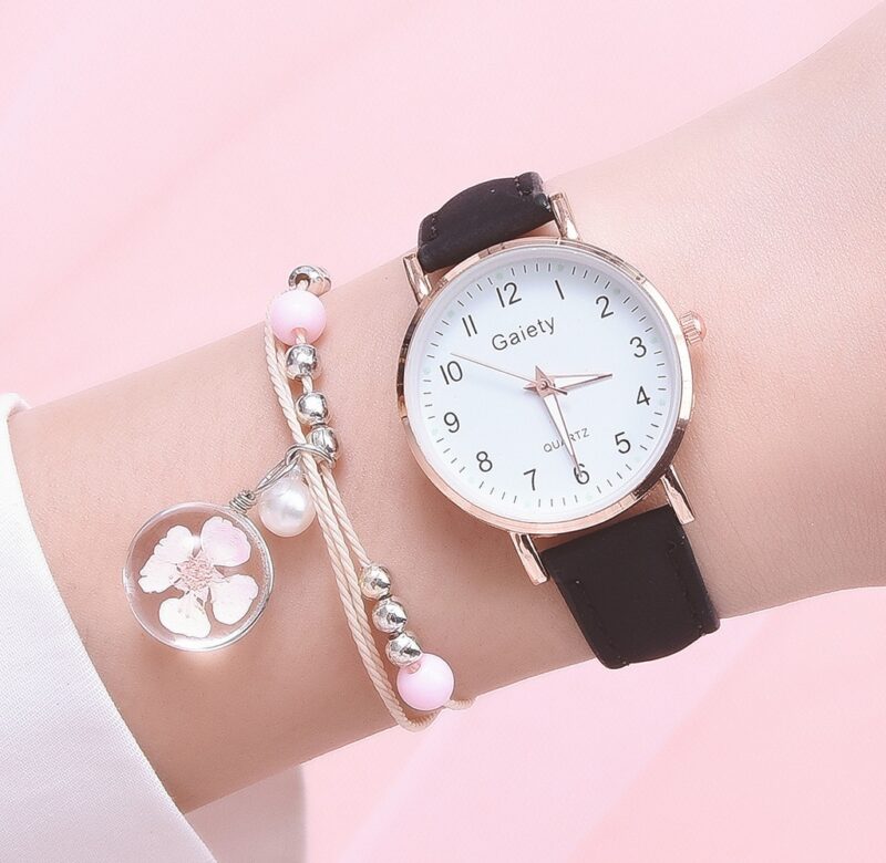 Módní hodinky Dámské nové Quartz hodinky Set Girls Wild Fashion Watch skladem