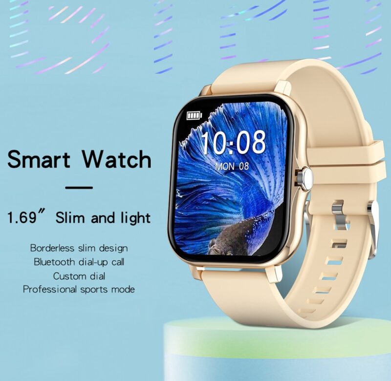 GT20 Smart Watch Bluetooth Call Music 1.69 Full Touch Large Screen Watch Monitorování srdeční frekvence spánku