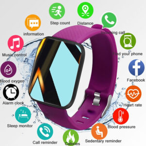 HD barevný displej Chytré hodinky Muži Krevní tlak Vodotěsné chytré hodinky Ženy Monitor srdečního tepu Fitness Tracker Děti Sledujte Sport