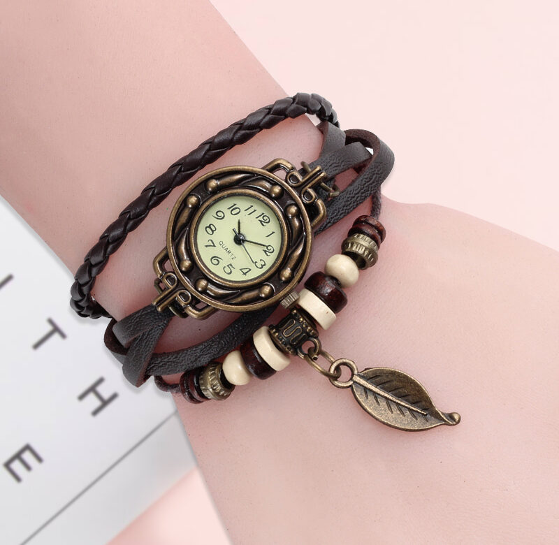 Vysoce kvalitní dámský náramek z pravé kůže Vintage Quartz Dress Watch Náramkové hodinky dámské luxusní hodinky