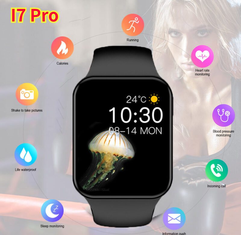 Chytré digitální hodinky I7 Pro Bluetooth Fitness Tracker Barevná obrazovka Náramkové hodinky Snímač srdečního tepu Krevní tlak Chytré hodinky Y68s