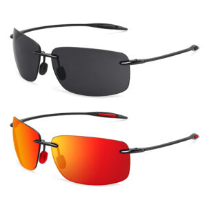 JULI The Matrix Classic Sportovní sluneční brýle bez obrouček Pánské Oranžové Pánské Obdélníkové sluneční brýle s ultralehkým rámem UV400 MJ8009