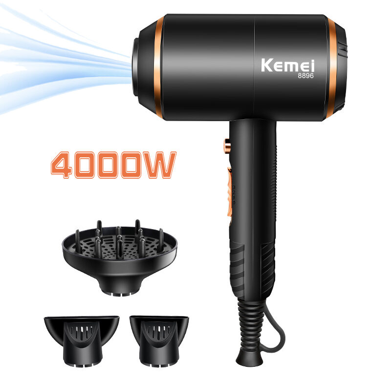 KEMEI 8896 Profesionální vysoušeč vlasů 4000W Síla větru Výkonný elektrický vysoušeč vlasů Horkovzdušný/studený vysoušeč vlasů Barber Salon 210-240V