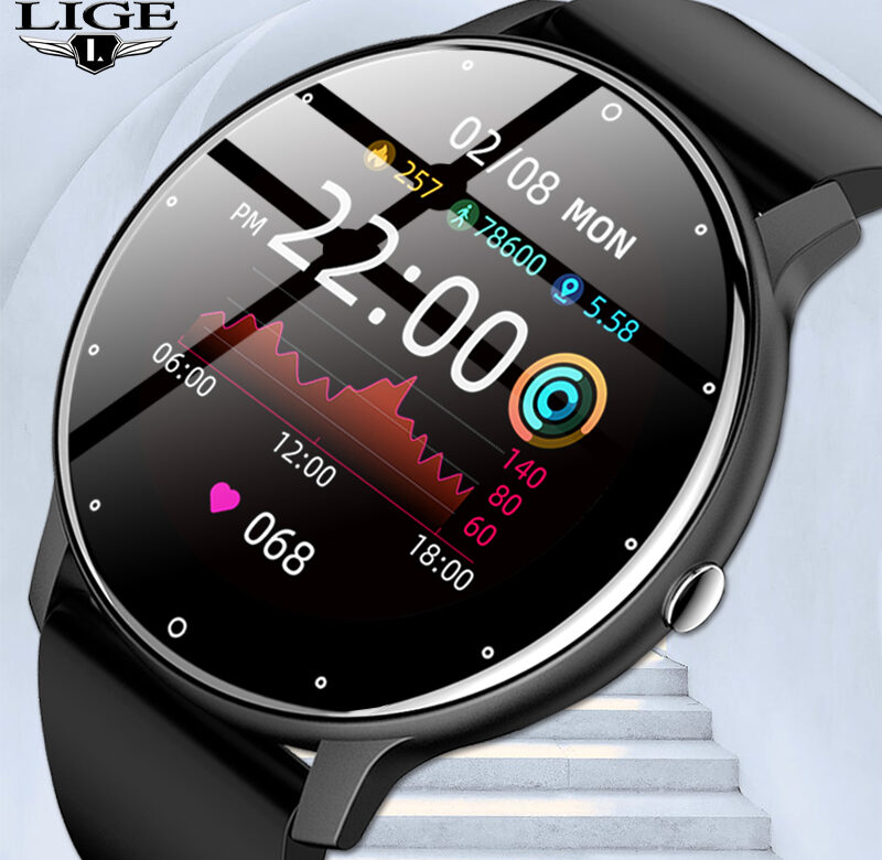 Módní chytré hodinky LIGE 2023 Muži Fitness náramek Sledování srdečního tepu Sledování krevního tlaku Sports Tracker Chytré hodinky Dárek pro ženy