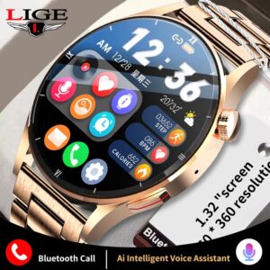 LIGE Nové chytré hodinky Bluetooth Call pro ženy Hodinky pro fyzické zdraví Muži Chytré hodinky pro měření tělesné teploty Infračervený monitor krevního kyslíku