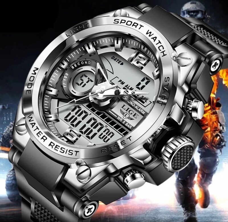 Pánské vojenské hodinky Digitální 50m Vodotěsné náramkové hodinky LED Quartz Clock Sportovní hodinky Pánské Velké hodinky Pánské Relogios Masculino