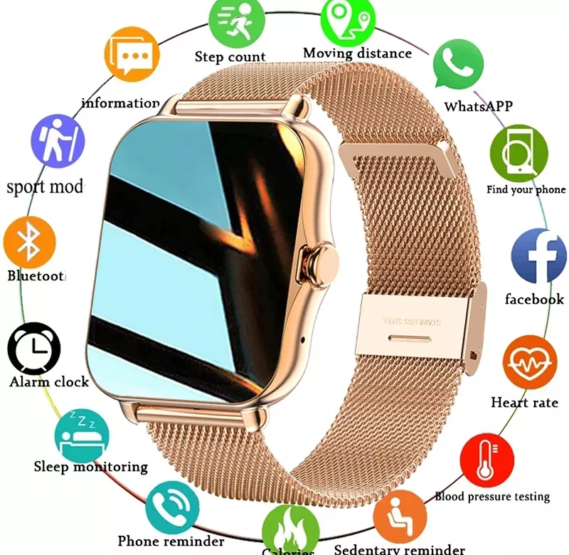 Muži Dámské chytré hodinky Full Touch Screen Heart Rate Fitness IP67 Vodotěsné chytré hodinky pro Android IOS Business Dámské hodinky