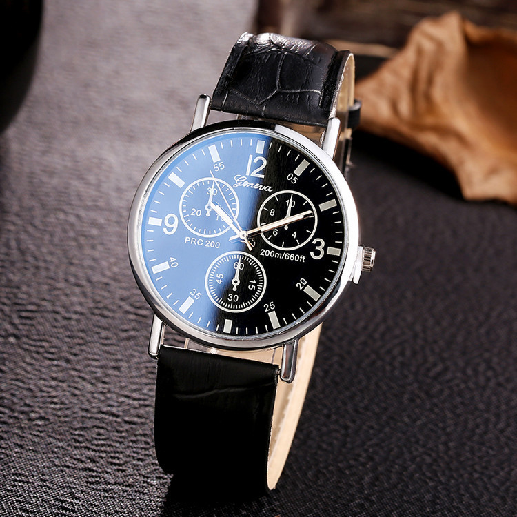 Pánská móda Sportovní tříoké hodinky s modrým světlem a skleněným páskem Unisex párové hodinky Quartz