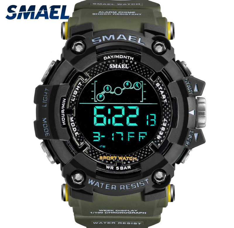 Pánské hodinky Vojenské Voděodolné SMAEL Sportovní hodinky Army led Digitální náramkové stopky pro mužské hodinky 1802 relogio masculino