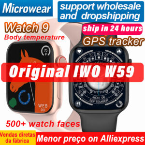 Microwear IWO W59 Smart Watch Men Series 9 2,2 palce 428 x 518 Dynamické GPS Tracking Úkol Health Monitor BT Call Smartwatch