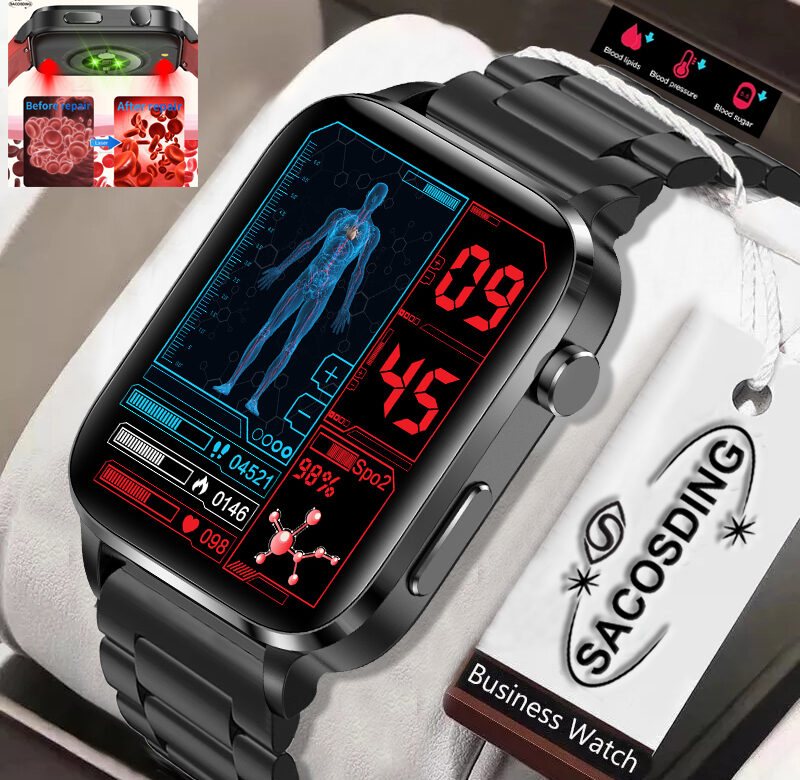 NOVÉ chytré hodinky Pánské laserové ošetření Tři High PPG Srdeční frekvence Krevní tlak Health Tracker Chytré hodinky pro Huawei Xiaomi realme