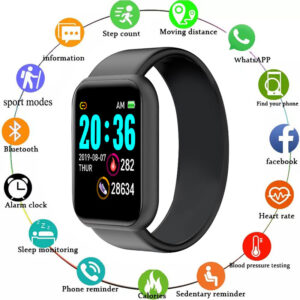 Nový 1,44 palcový chytrý náramek D20S krokoměr pro sledování zdraví módní hodinky na pozadí