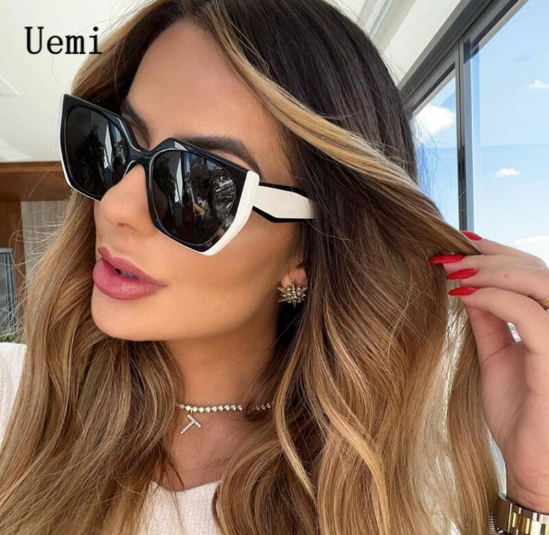 Nová módní značka Návrhář Nepravidelné čtvercové sluneční brýle Pro ženy Muži Retro Moderní Dámské Sluneční brýle Cat Eye Ins Trendy odstínů