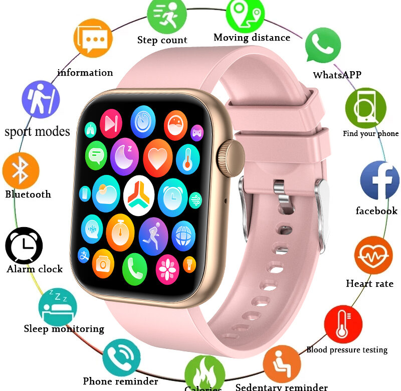 Nové chytré hodinky pro ženy Full Touch Screen Bluetooth Call Vodotěsné hodinky Sports Fitness Tracker Chytré hodinky Lady Reloj Mujer
