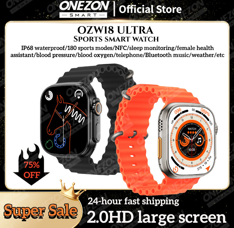 Nejnovější chytré hodinky 8 Ultra 2,0palcový HD displej NFC Připomenutí zprávy Bluetooth volání Sportovní chytré hodinky pro muže Ženy Doprava zdarma