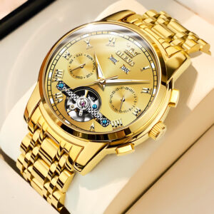Originální hodinky OLEVS pro muže Luxusní automatické mechanické Vodotěsné náramkové hodinky Pánské Dárek Nerezová ocel Relogio Masculino