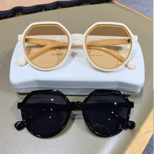 OLOEY Módní styl Univerzální sluneční brýle Trend Personalizované sluneční brýle s kulatým rámem Ins Trend Sluneční brýle s velkým rámem Candy Color