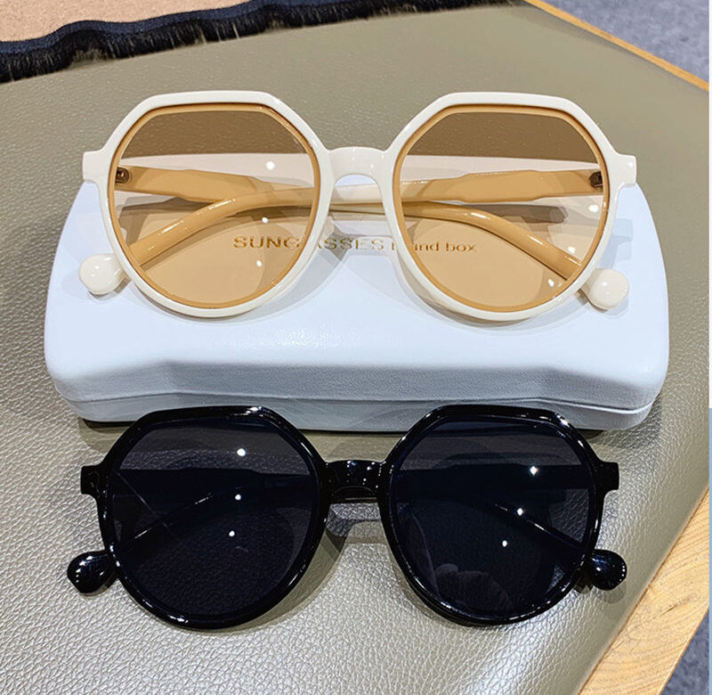OLOEY Módní styl Univerzální sluneční brýle Trend Personalizované sluneční brýle s kulatým rámem Ins Trend Sluneční brýle s velkým rámem Candy Color