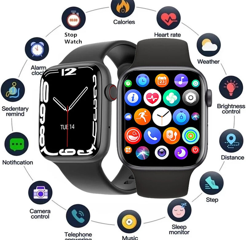 Originální Smartwatch I7 Pro Max Series 7 Telefonní hovor Vlastní hodinky Face Sport Sport Sport Man Women Wireless nabíjení inteligentní hodinky