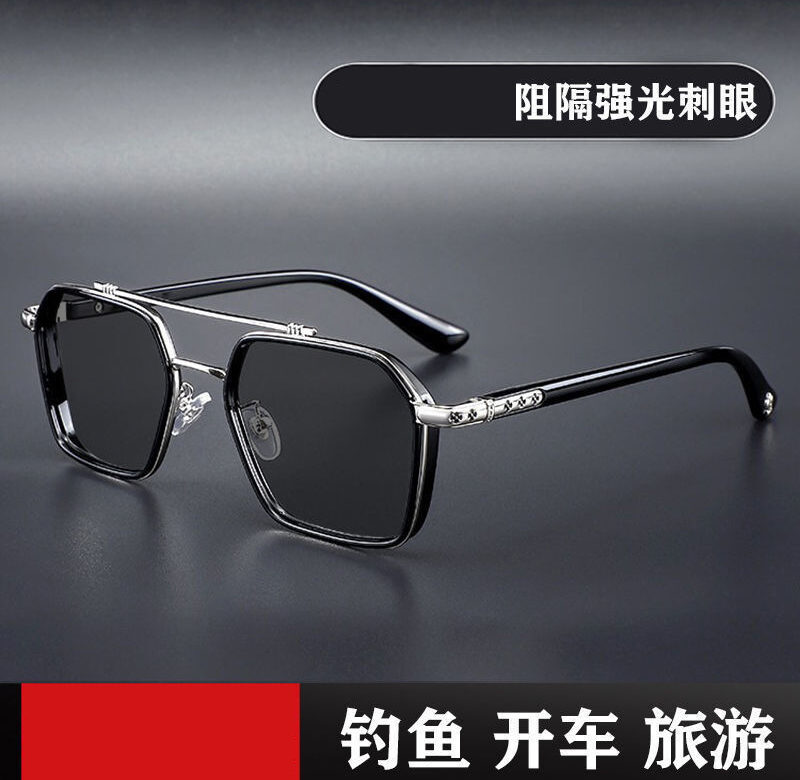 Polarizované čtvercové kovové sluneční brýle Ženy Muži Trendy produkty Polaroid Brýle do auta Double Beam Oculos Masculino