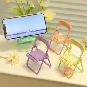 Přenosný mini stojánek na mobilní telefon Stolní stojánek na židli Nastavitelný stojánek v barvě Macaron Skládací smršťovací dekorace