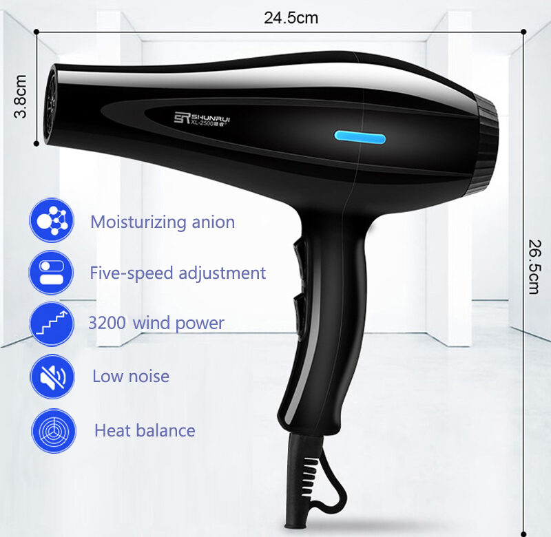 Profesionální výkonný salonní vysoušeč vlasů Vysoušeč vlasů s negativními ionty Elektrický vysoušeč vlasů Horký/studený vítr s tryskou pro sběr vzduchu 39D
