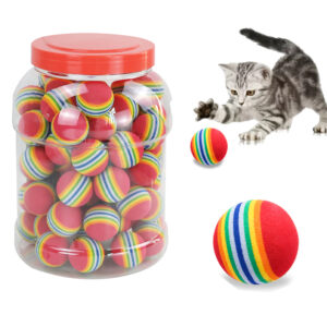 Hračky Rainbow EVA pro kočky Míč interaktivní hra pro kočky Psí žvýkací chrastítko Poškrábání EVA míček Tréninkové míčky Potřeby pro domácí mazlíčky