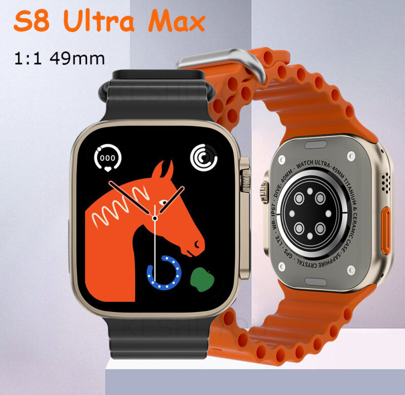 Chytré hodinky S8 Ultra Max řady 8 Odpovědět na hovor 1:1 49mm velikost 2,08″ obrazovka NFC Sportovní bezdrátové nabíjení Chytré hodinky pro muže, ženy 2023