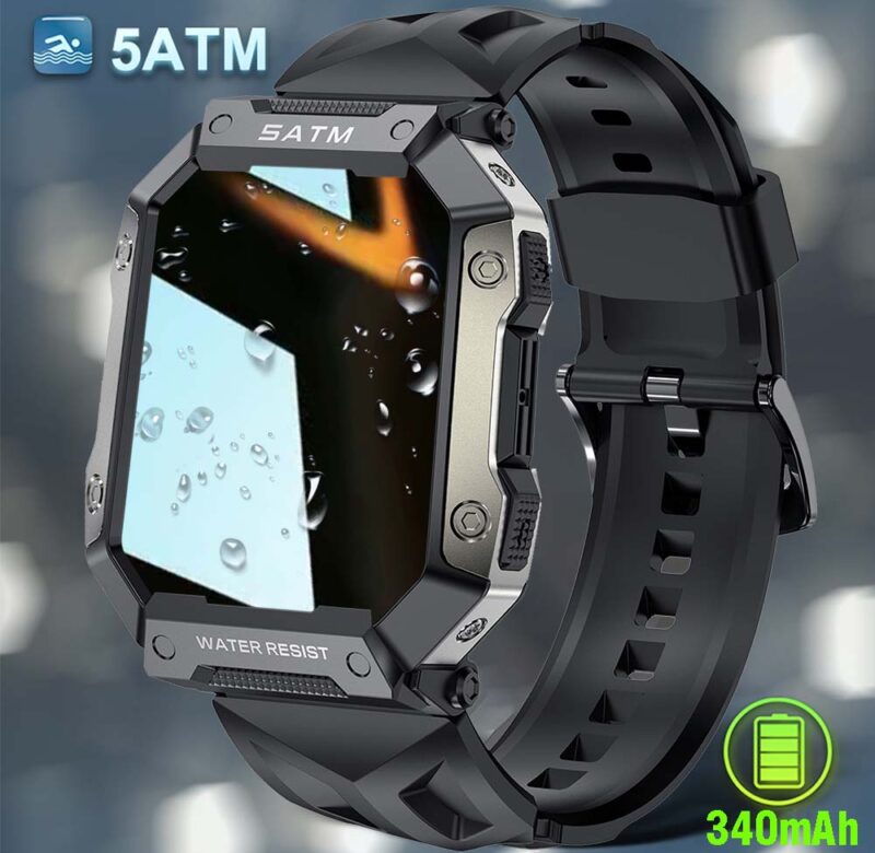 Chytré hodinky SENBONO Full Touch pro Android Xiaomi Krevní tlak Kyslík Fitness hodinky 5 Atm Vodotěsné chytré hodinky Pánské Vojenské