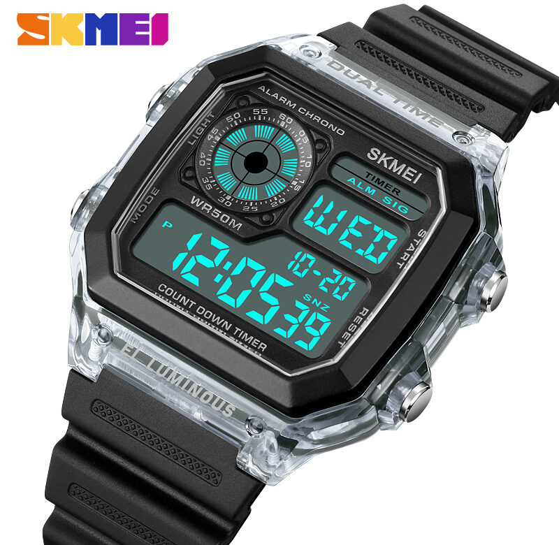 SKMEI Japan Digital Movement Countdown Sportovní hodinky Pánské Multifunkční 5Bar Vodotěsné Chrono Náramkové hodinky Clock reloj hombre