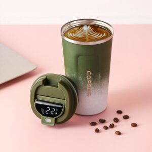 Chytrá termoláhev cestovní káva LED termohrnek izolovaný skleněný pohárek s dvojitou stěnou velkoobchodní pohár na vodu Caixa Termica Garrafa