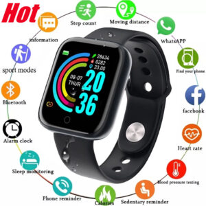Chytré hodinky Muži Dámské Chytré hodinky Y68 Bluetooth Sportovní hodinky Snímač srdečního tepu Chytrý náramek krevního tlaku pro Android a IOS