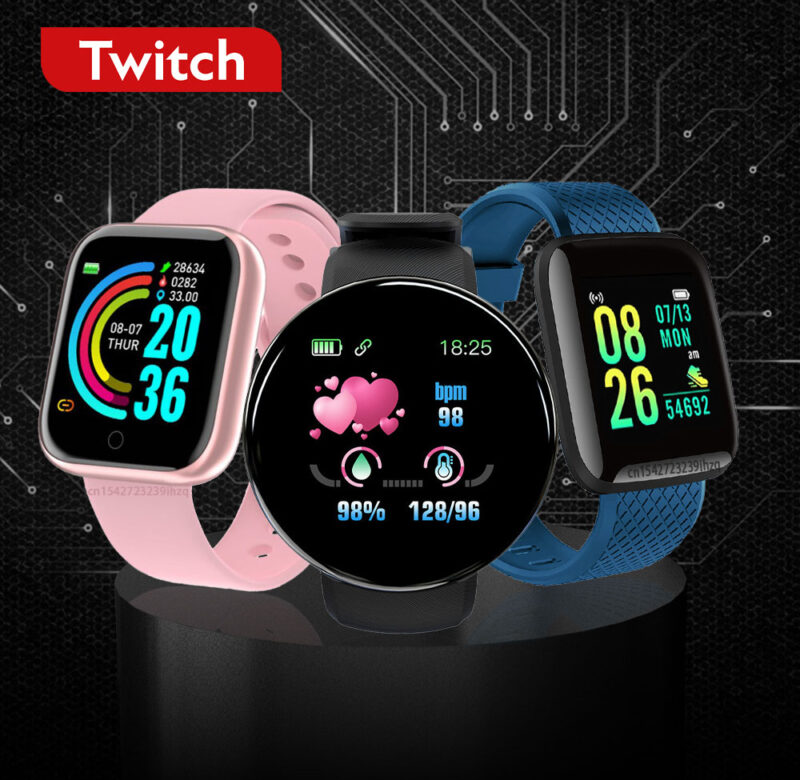Chytré hodinky Twitch Muži Ženy Bluetooth Fitness Tracker Náramek Sport Srdeční tep Krevní tlak Dětské chytré hodinky pro IOS Android