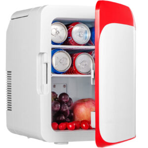 Mini lednička VEVOR, 10litrový přenosný chladič, chladnička AC/DC péče o pleť, kompaktní chladnička se stylovým vzhledem