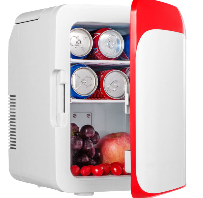 Mini lednička VEVOR, 10litrový přenosný chladič, chladnička AC/DC péče o pleť, kompaktní chladnička se stylovým vzhledem