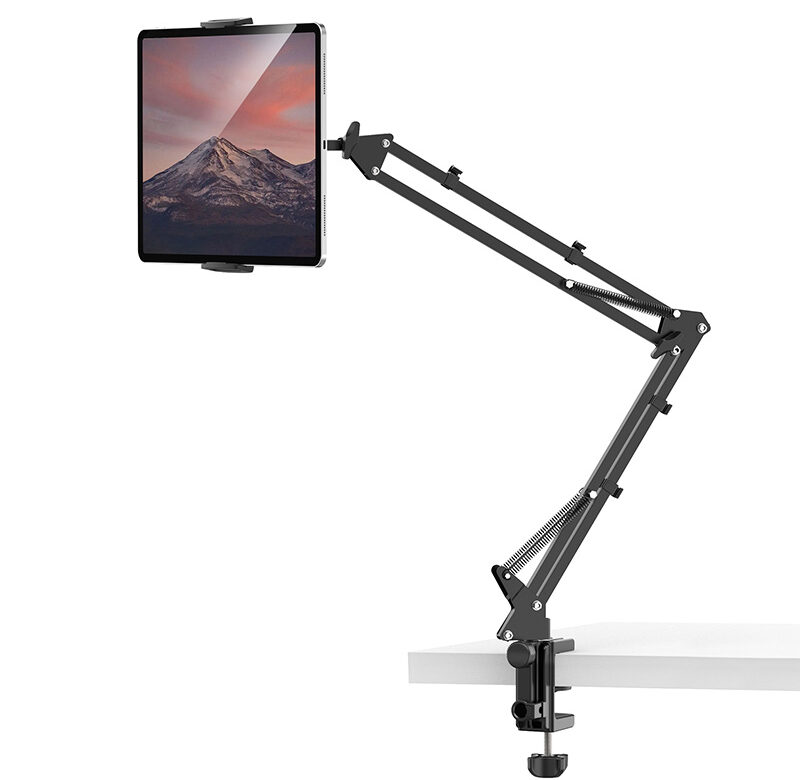 Kovový stolní stojan VIJIM Ulanzi T2 360° Držák na tablet s dlouhým ramenem 10 kg Zátěžový stolní držák na stolní počítač pro iPad 4,6~12,9palcový smartphone