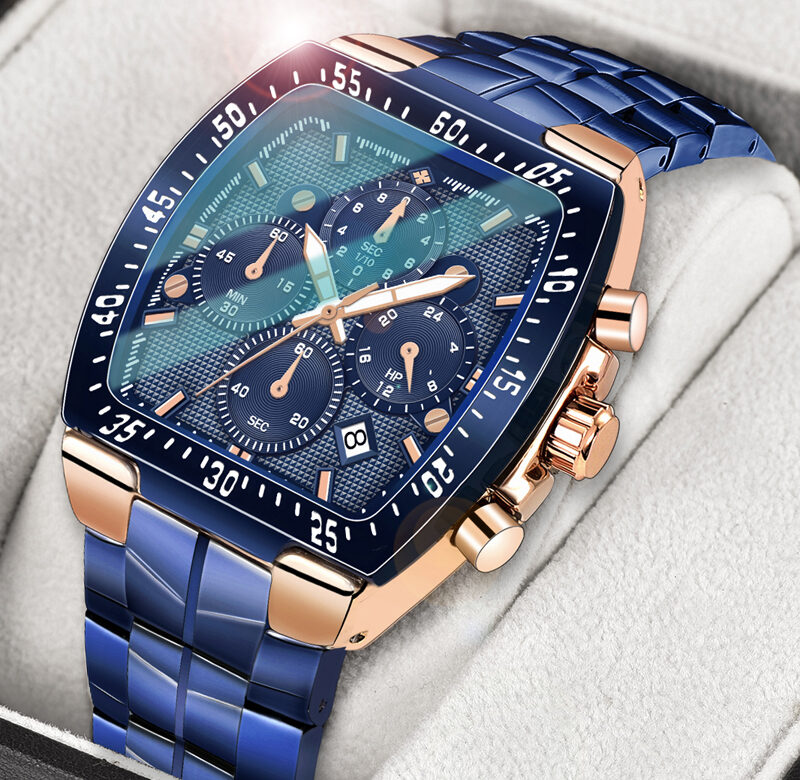 Pánské hodinky WWOOR s chronografem Sportovní hodinky Pro muže Módní Square Top Značka Luxusní Nerezové Vodotěsné Quartz Hodinky Reloj Hombre