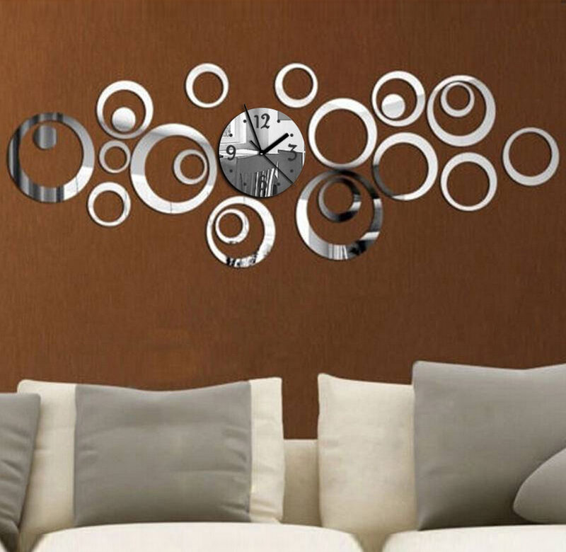 Nástěnné hodiny 3D Quartz akrylové zrcadlo Moderní hodinky Hodinky Reloj De Pared Duvar Saati Dekorace do obývacího pokoje