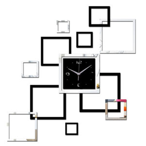 Nástěnné hodiny Akrylový materiál Nálepka Moderní styl Quartz Domácí Dekorace obývacího pokoje Udělej si sám Geometrické zrcadlo