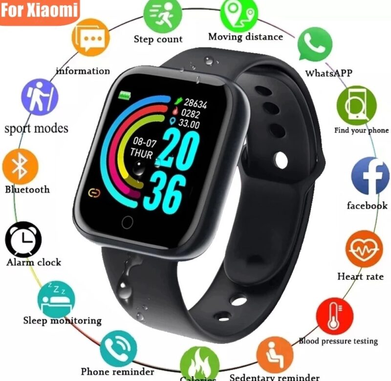Chytré hodinky pro dospělé Y68 Bluetooth Fitness Tracker Sportovní hodinky Inteligentní náramek pro měření srdečního tepu a krevního tlaku pro Android IOS